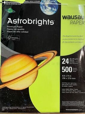 New, Opened Pack of 500 Neon Green Premium Paper